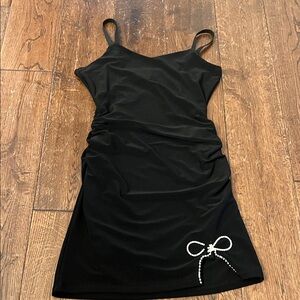 Elegant Black Dress with Bow Detail katie j nyc kids large